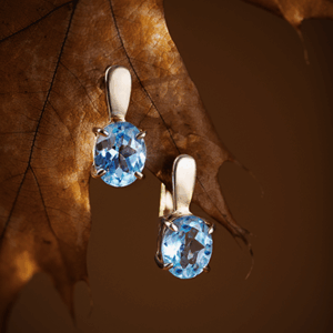 Blue diamond stud earrings